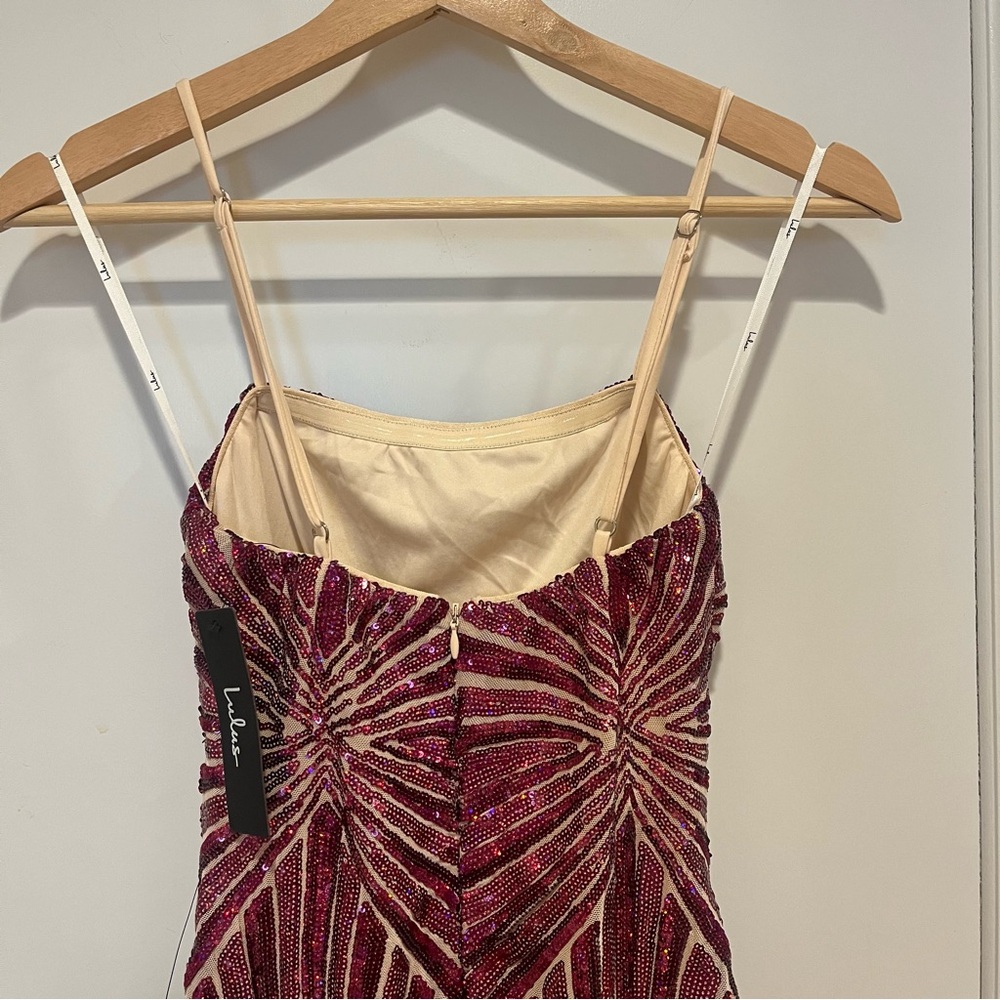 NWT Lulus Lost In Your Eyes Magenta Sequin Bodycon Mini Dress XS - Picture 6 of 10